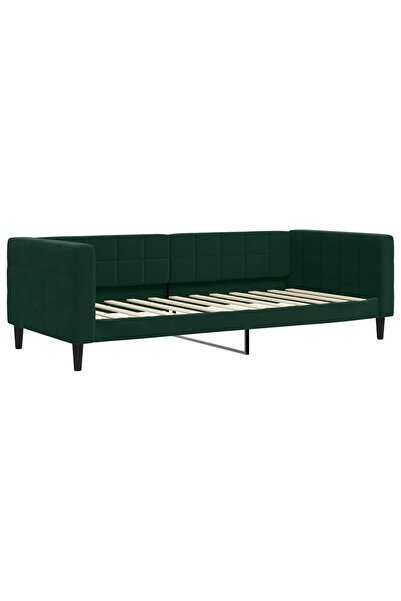vidaxl Cadru de pat, verde închis, 90x200 cm, catifea