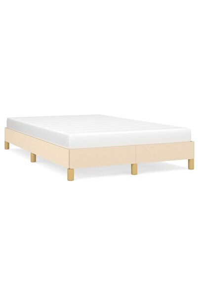 vidaxl Cadru de pat fără saltea cremă 120x190 cm țesătură