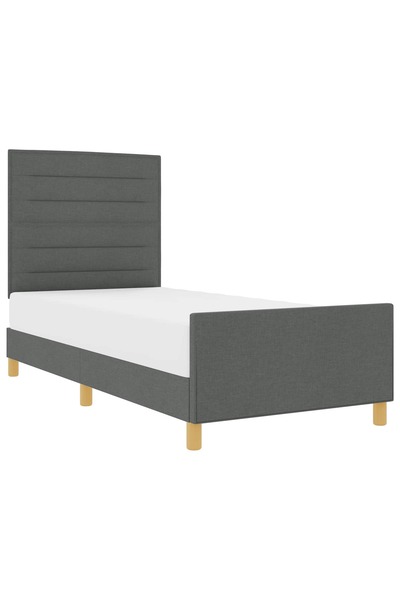 vidaxl Cadru de pat cu headboard Gri închis 90 x 190 cm țesătură