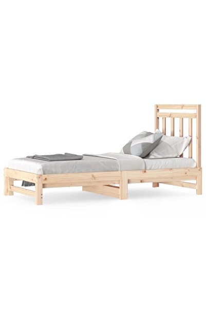 vidaxl Pat de zi extensibil, 2x(90x190) cm, lemn masiv de pin