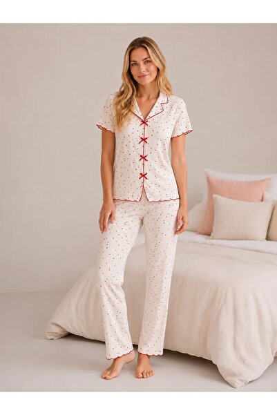 My Hanne Patterned Short Sleeve Women's Pajama Set 2203