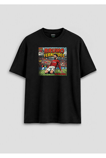 Darkia Bruno Fernandes Printed Text Relaxed Fit Unisex Black T-Shirt