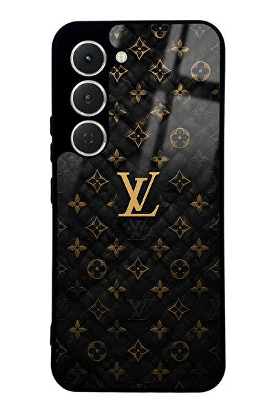Spoyi Tecno Spark 40 Pro Black Gold LV Tasarımlı Glossy Telefon Kılıfı