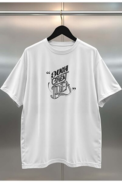 buzagi tasarım ürünleri Such a Great Idea Digital Print Unisex Oversize White...