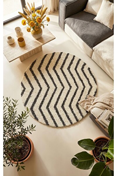 EUROBANO Marta Nordic Circle Machine Washable Living Room Bedroom Floor Mat C...