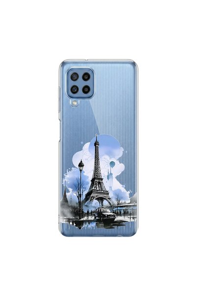 PPKin Samsung Galaxy M22 Compatible Paris 2 Design Transparent Case