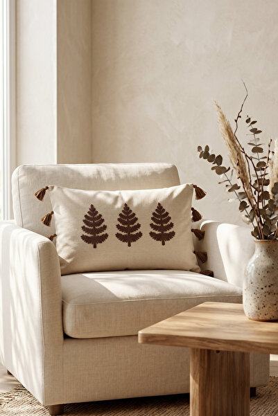 cottoncloth Buldan Işi Bohem Special Design Tree Pattern Decorative Throw Pil...