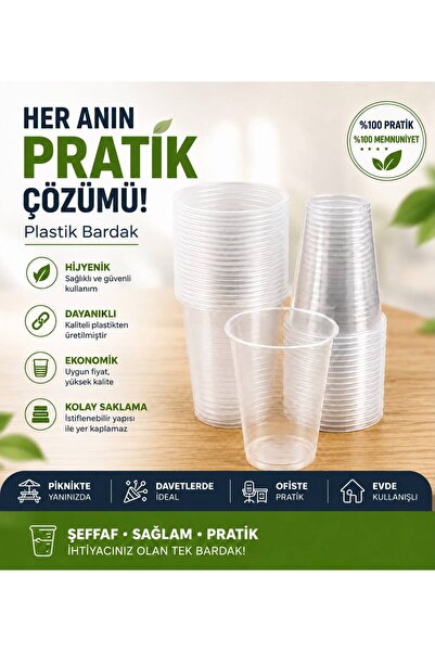 NECE CUP PLASTİK PET BARDAK OTOMAT 180 CC 100'LÜ