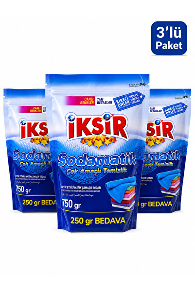 IKSIR Sodamatik Çok Amaçlı Matik Çamaşır Sodası Optik Etkili Kireç Önleyici 3...