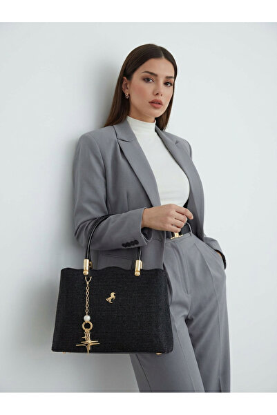 Miami Polo Club Women's Charm Handbag with Adjustable Long Strap