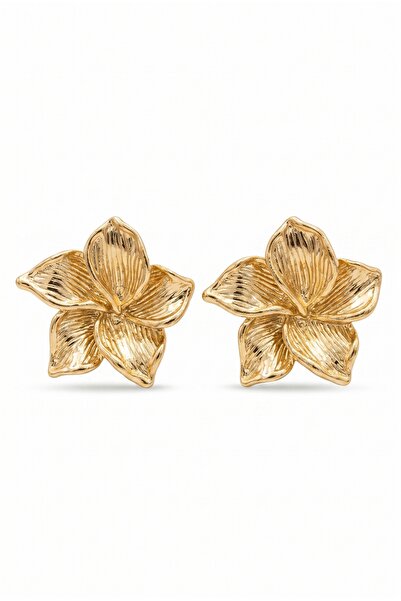 Jack Ferrero Stylish and Elegant Gold-Plated Flower Motif Bijoux Earrings - A...