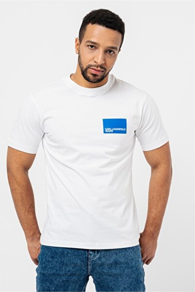 KARL LAGERFELD JEANS Tricou KLJ Regular Sslv cu logo, alb (231D1706109) Bărba...