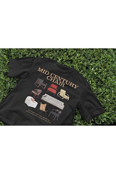 Grafftee Clothing Mid Century Chair Printed Unisex Oversize T-Shirt