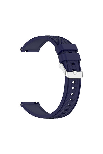 OEM Λουράκι Σιλικόνης με Ριγέ Υφή για Amazfit GTR 4 46mm, Μπλε του Μεσονυχτίου