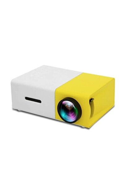 OEM Mini proiector video portabil, LED, 1080p, HD, galben-alb