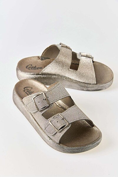 Raneel Kazançlı Alışveriş Women's Soft Sole Open-Front Slippers Gray