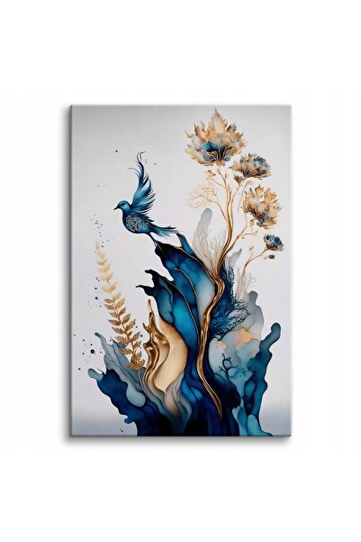 Naklejkomania Tablou pe panza, autocolant, 80x120cm, motiv vegetal, pasare al...