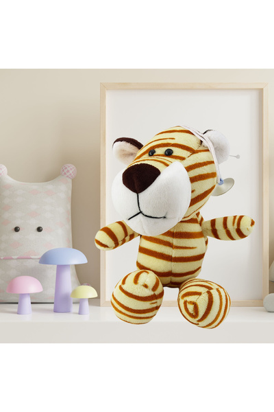 LeanToys Jucărie de pluș tigru cu ventuză crem 23 x 12 cm