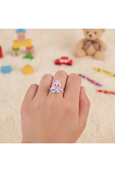 Shiklik Labubu Figured Adjustable Children's Ring - Cartoon Character Childre...