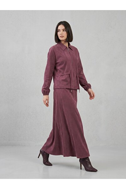 floral fashıon Women's Shirt and Skirt Set with Tie Detail - Suitable for Hij...