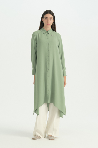 Nihan Tunic with Long Brooches on the Sides - Çağla