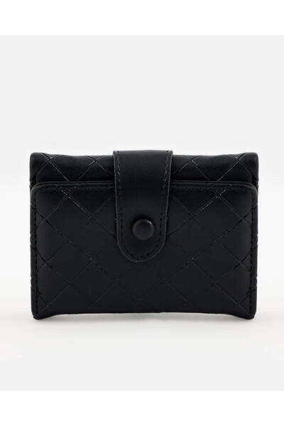 REDTAG Women Black Quilted Wallet And Card Holder