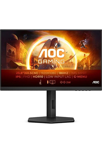 AOCEAN Monitor AOC 24G4X 24 inci FHD IPS 180Hz 1ms Difuzoare HDMI DP Pivotare
