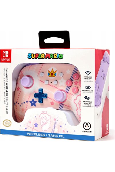 Kraft&dele Gamepad wireless PowerA Enhanced Princess Peach Plaid Nintendo Switch