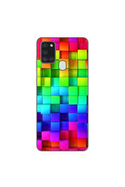 OEM Husa compatibila cu Samsung Galaxy A21s Silicon Gel Tpu Model Colorful Cubes