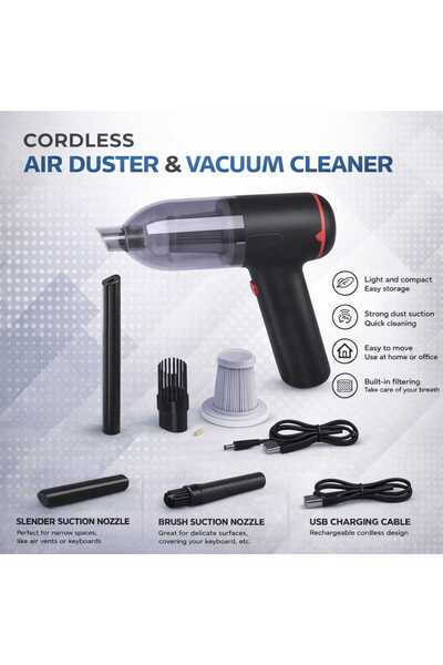 iqraafashion Cordless Air Duster Vacuum Cleaner USB Rechargeable Portable