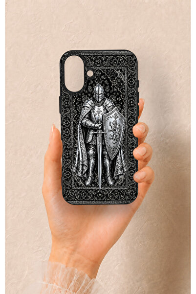 Vip Case iPhone 16 Plus Uyumlu Şövalye Desenli Silikon Kılıf