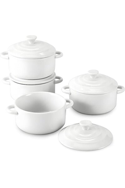 The Bros Ramekins with Lids, Mini Cocotte Set, Small Casserole Dishes with Ha...