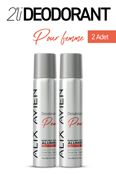 Alix Avien Alüminyumsuz Seyahat Boy Kadın Deodorant Spray İkili Set 2x75 ML -...