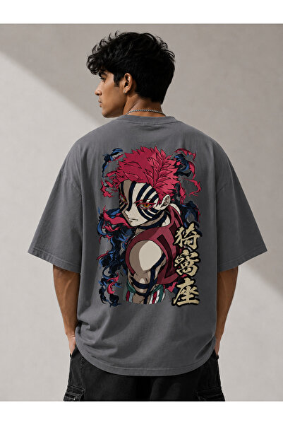 Nulivez Demon Slayer Akaza Anime Printed Oversize Unisex T-Shirt |   Manga an...