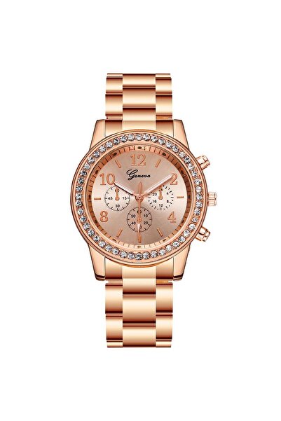 GENERAL Women's watch with a stainless steel strap studded with sparkling zir...
