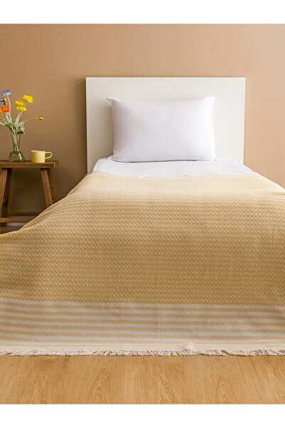 LC Waikiki Lcw Home Yellow Line Patterned Single Bedspread 130X170 cm
