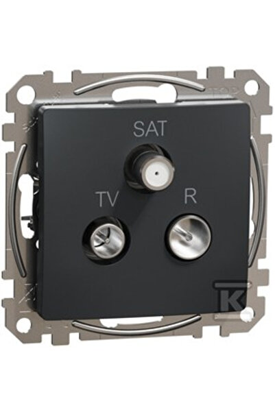 Schneider Electric Priză R/TV/SAT încorporată (7dB), negru antracit, Sedna De...