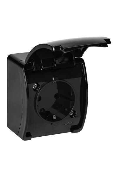 Orno Priză simplă 2P+Z Schuko AQUATIC, IP44, negru