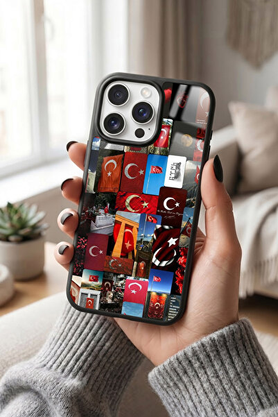 Snacase Apple iPhone 15 Pro Uyumlu Türk Bayrağı Tasarımlı Glossy Premium Kılıf