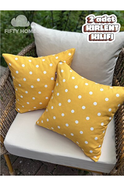 Fifty Home 2 Pieces of Kirlent Case 43X43 cm Digital Printing Summer-Themed G...