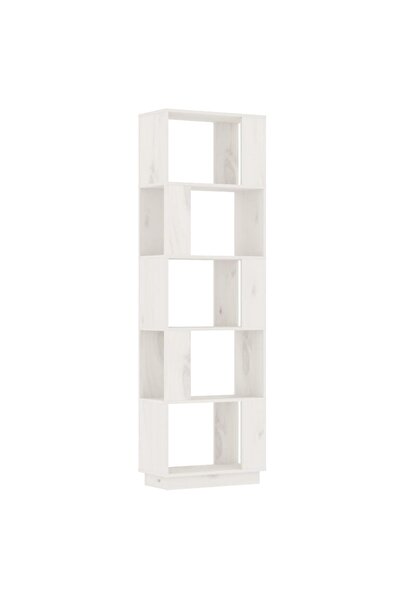 vidaxl Bibliotecă/Separator cameră, alb, 51x25x163,5 cm lemn masiv pin