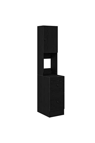 vidaxl Bufet de bucătărie cu sertar Stejar Negru 32 x 50 x 180 cm