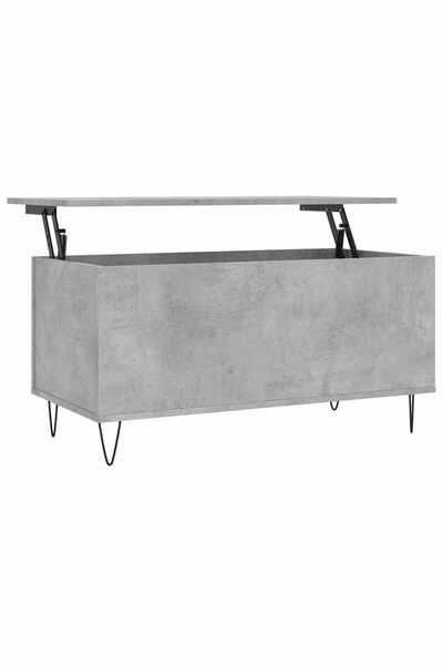 vidaxl Măsuță de cafea, gri beton, 90x44,5x45 cm, lemn compozit