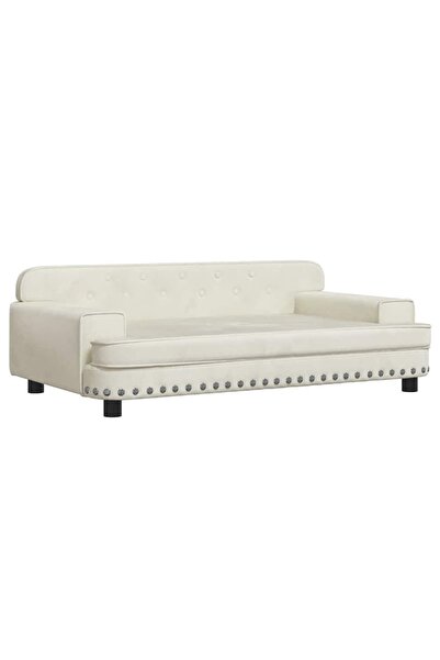 vidaxl Canapea pentru copii, crem, 90x53x30 cm, catifea