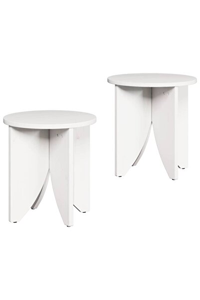 vidaxl Masă de cafea 2 pcs Alb