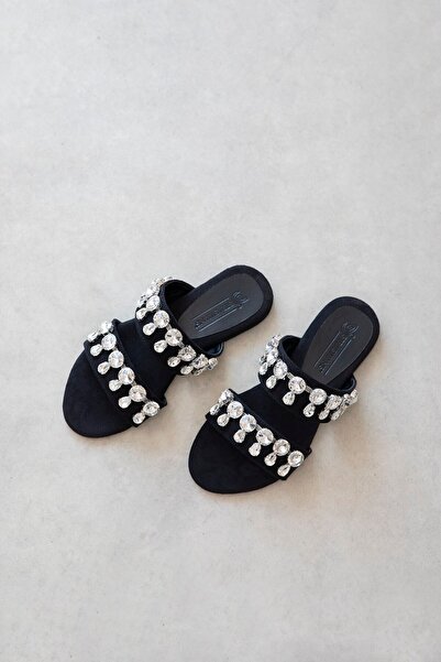 STRASWANS Volha Women's Stone Detailed Slippers Black