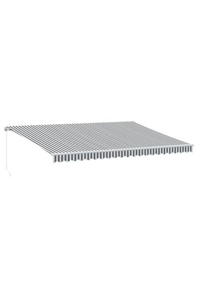 vidaxl Copertină retractabilă manuală cu LED, antracit/alb, 500 x 350 cm