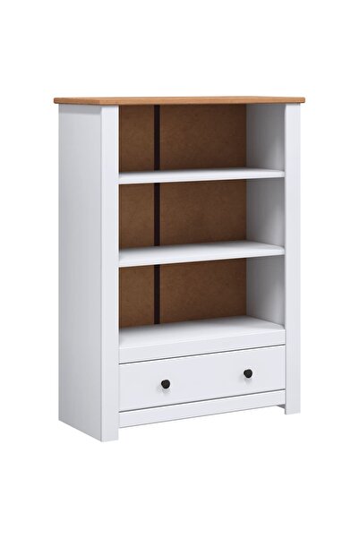 vidaxl Bibliotecă, alb, 80x35x110 cm, lemn masiv de pin, gama Panama