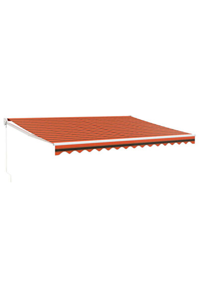 vidaxl Copertină retractabilă Portocaliu/Maro 4 x 3 m, Textil/Aluminiu