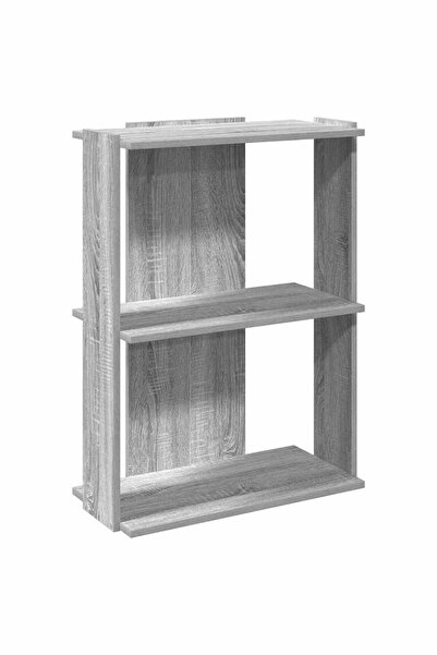 vidaxl Bibliotecă cu 3 etaje, gri Sonoma, 60x30x80 cm, lemn prelucrat